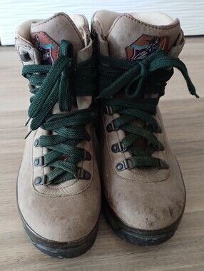 Vintage Raichle Leather Mountain Trail Hiking Boots Men's 5.5 Women's Sz 7